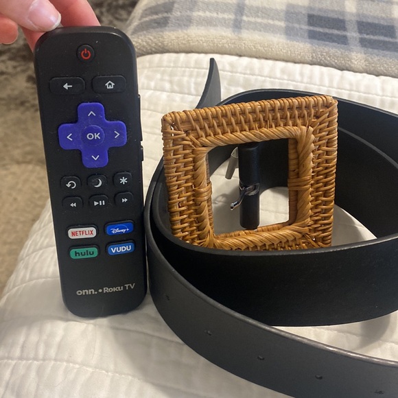 Rattan buckle black belt - Picture 2 of 2